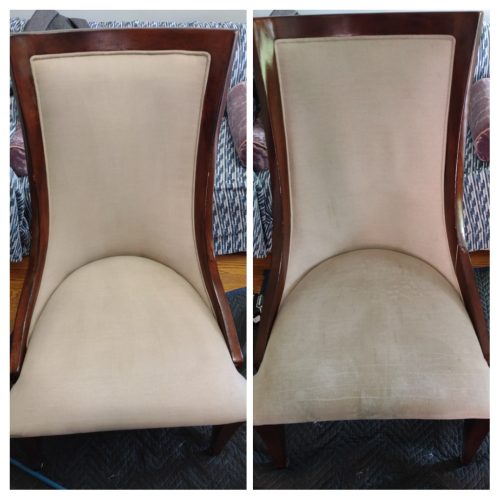 dining chair upholstery cleaning before after Toronto