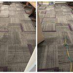 Before and after of a commercial carpet cleaning