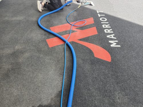 The melting salt deposits removal at Marriott hotel