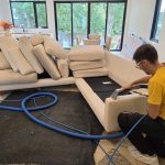 Upholstery cleaning of one of the sectionals in Oakville