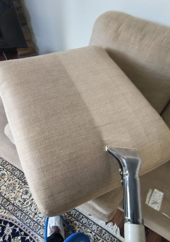 before and after upholstery cleaning in Etobicoke